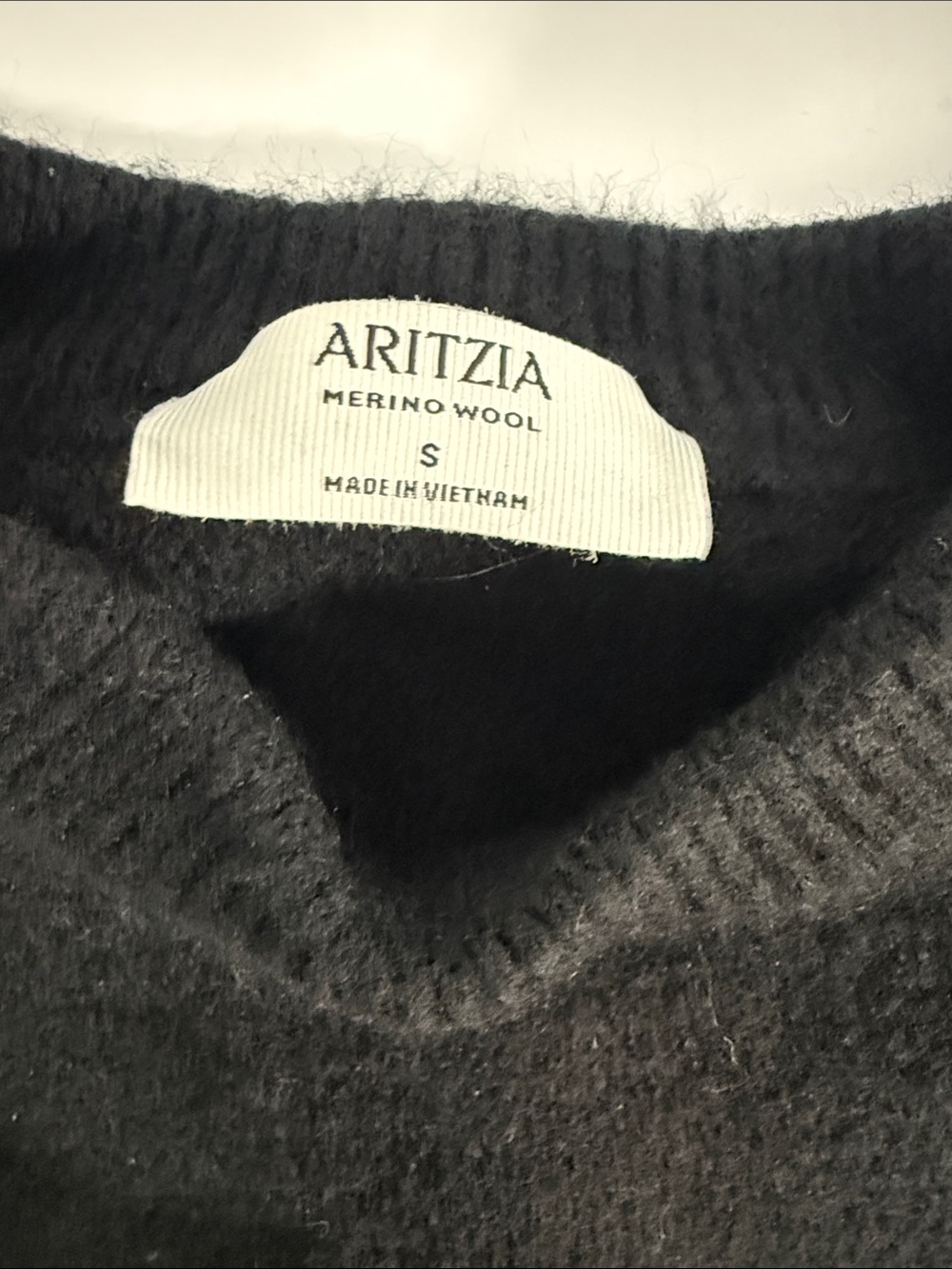 Aritzia Merino Wool Crewneck Sweater in Black